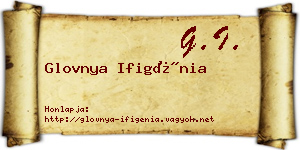 Glovnya Ifigénia névjegykártya